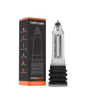 Bathmate Hydromax7 warna transparan dengan kotak kemasan